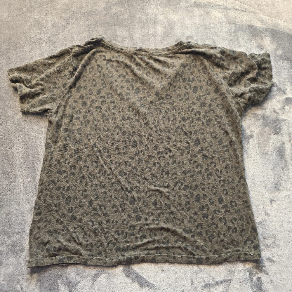 Rails Cara Spotted Military Linen Blend Tee Size Medium